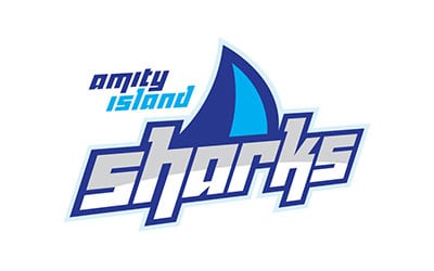 logo design company near me - Amity Island Sharks by Ocasio Consulting